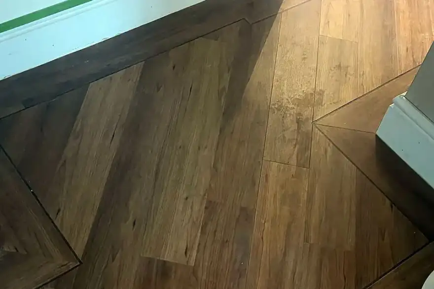 Luxury vinyl tile flooring installation for modern kitchen in Surrey