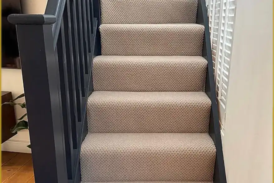Soft premium stair carpet professionally fitted by flooring specialists in Surrey