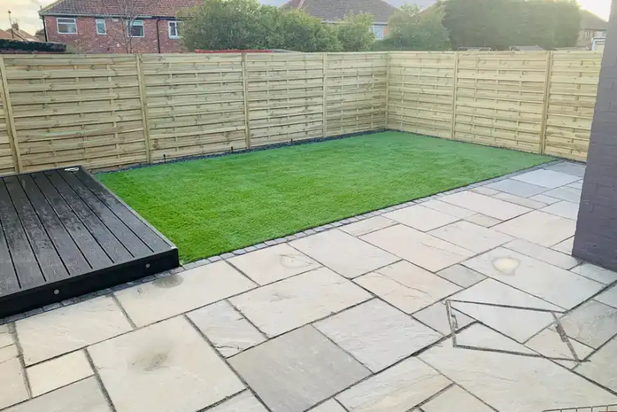 Artificial grass installation by A.R. Whitley Landscapes