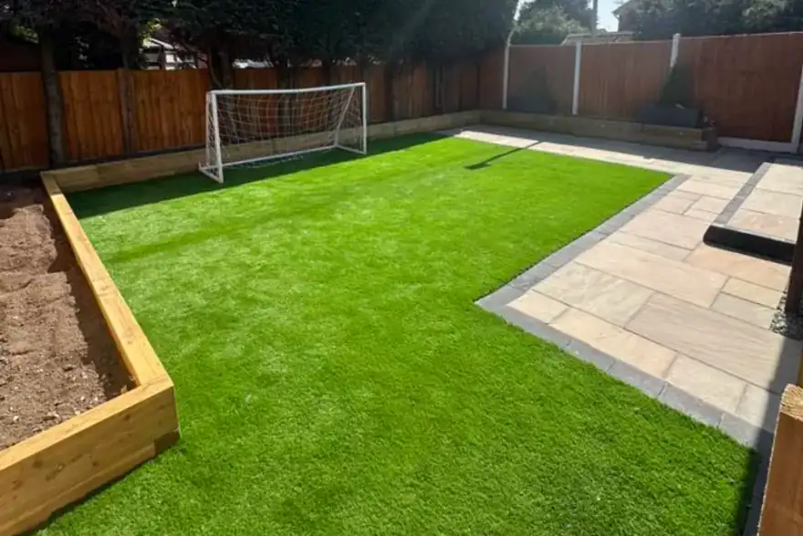 Artificial grass installation by Able Greenscapes