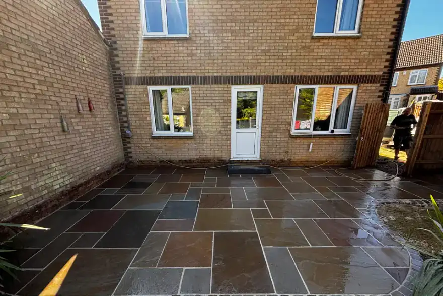 Artificial grass installation by Advanced Driveways