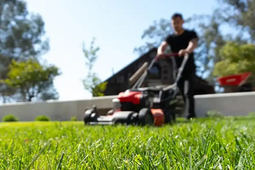 Pembrokeshire Landscaping mowing the lawn