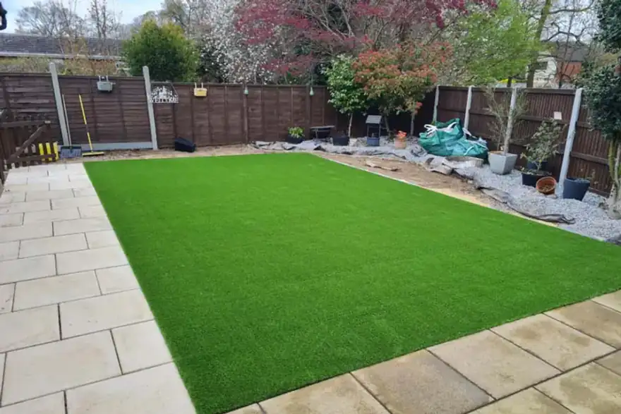 Artificial grass installation by Anchor Fencing