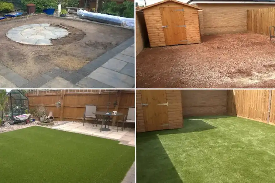 Artificial grass installation by Anglian Artifical Grass