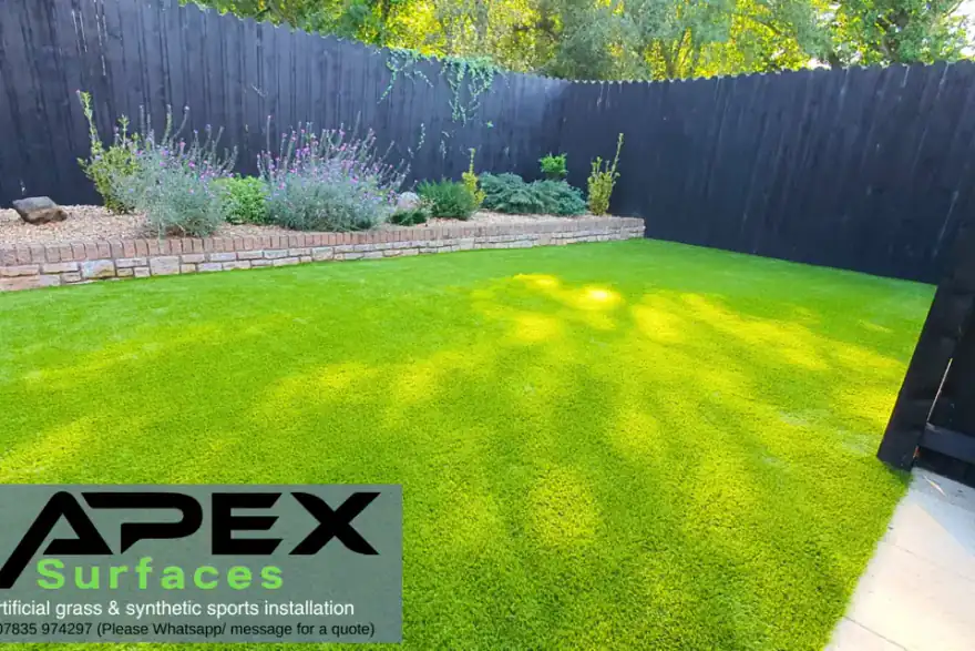 Artificial grass installation by Apex Surfaces