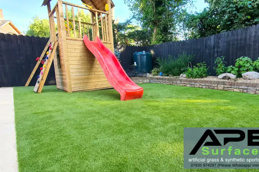 Artificial grass installation by Apex Surfaces