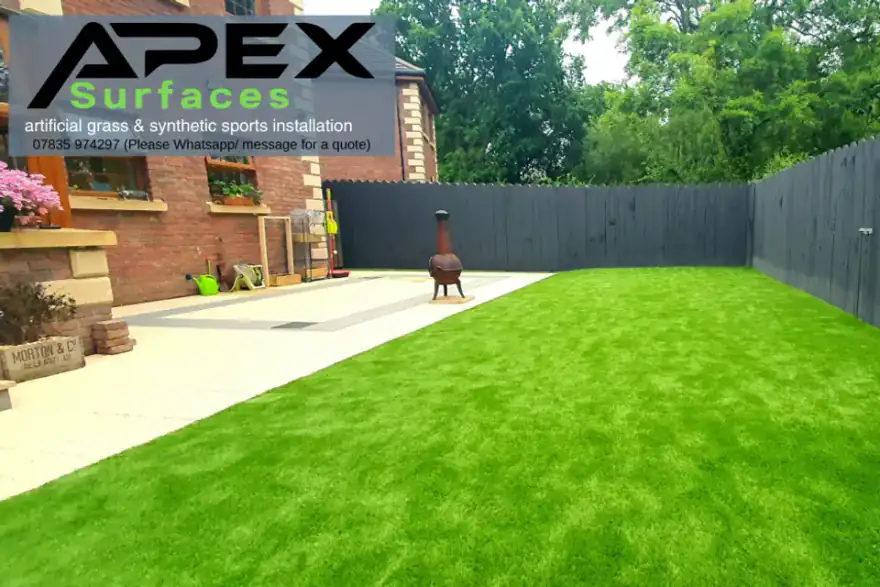 Artificial grass installation by Apex Surfaces