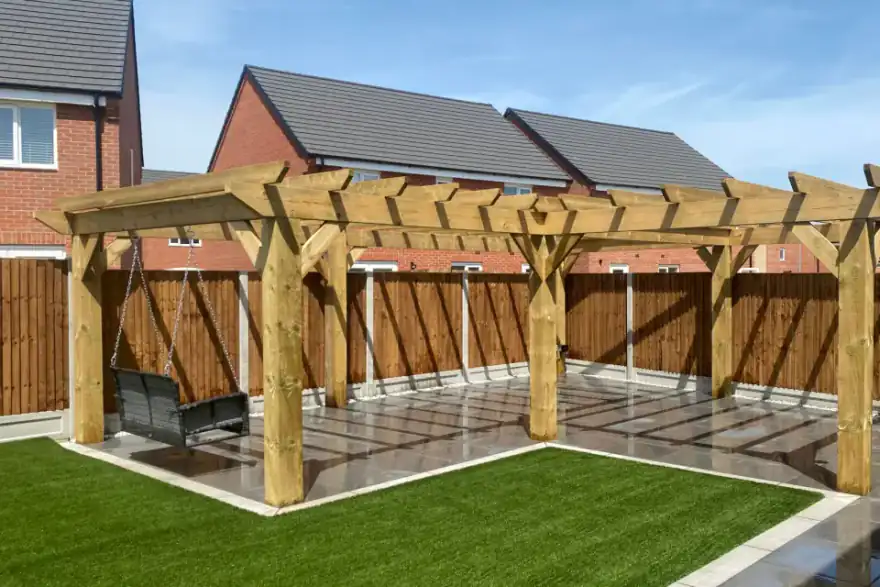 Beautiful garden with artificial grass and porcelain paving installation in Norwich by AGPSN