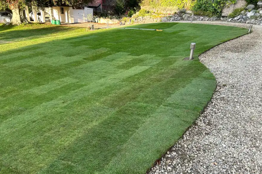 Artificial grass installation by Ashland Turf