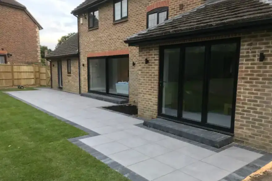 Artificial grass installation by Baseline Drives & Patios