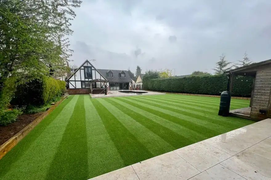 Artificial grass installation by Bath Artificial Grass Company