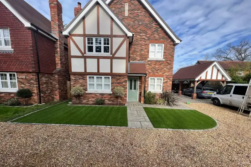 Artificial grass installation by Berkshire Decking and Fencing