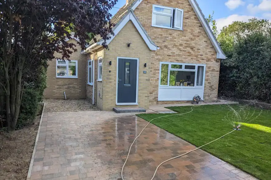 Artificial grass installation by Breckland Paving & Landscaping