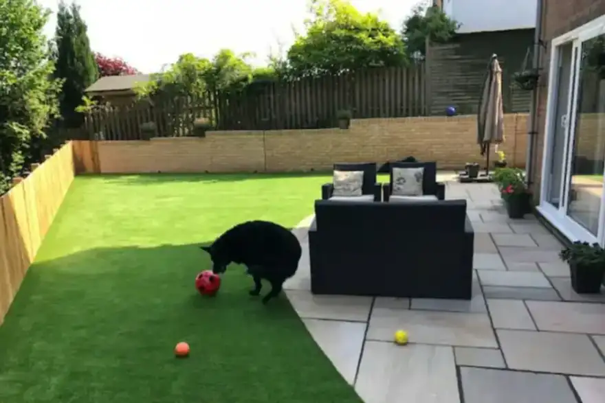 Artificial grass installation by Brickright