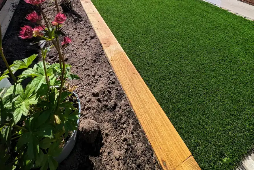 Artificial grass installation by Caspian Landscapes
