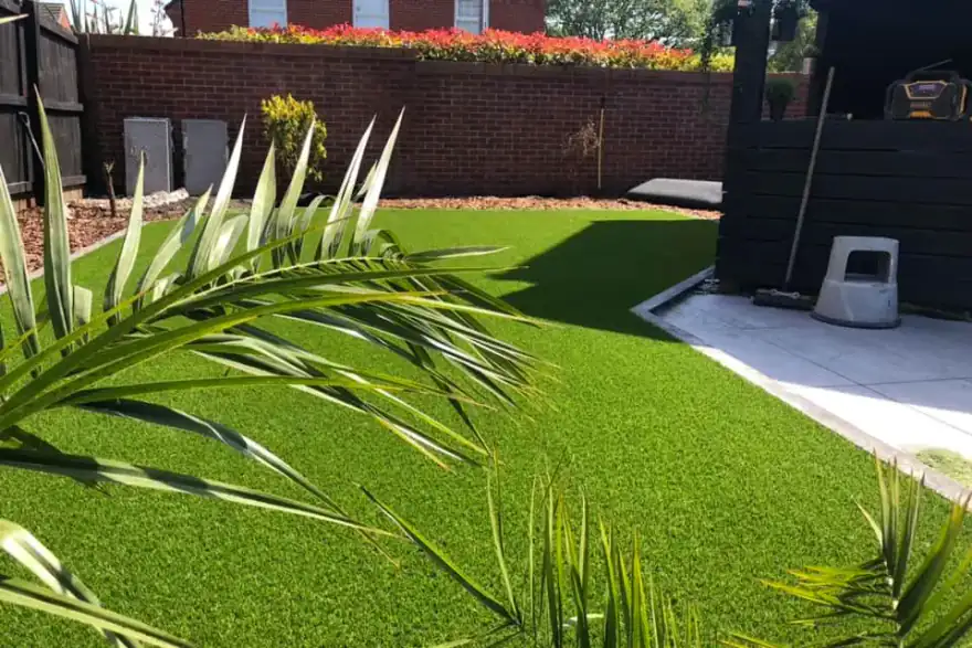 Artificial grass installation by Cheshire Landscapes