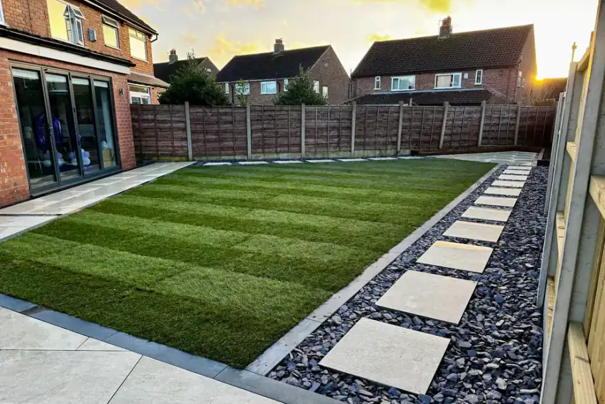Artificial grass installation by Cheshire Landscapes