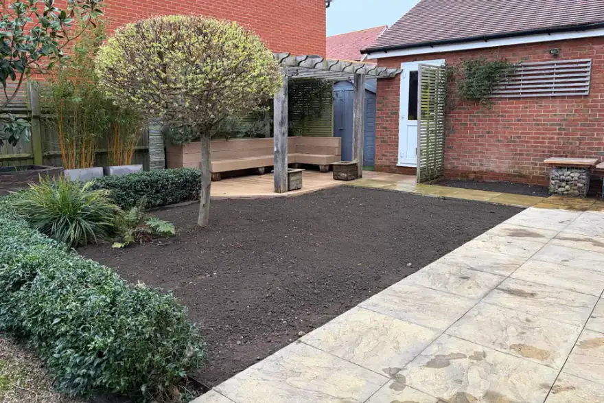 Artificial grass installation by Chichester Gardens Ltd