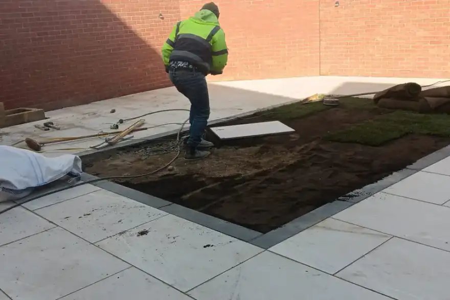 Artificial grass installation by Chrisamgardens