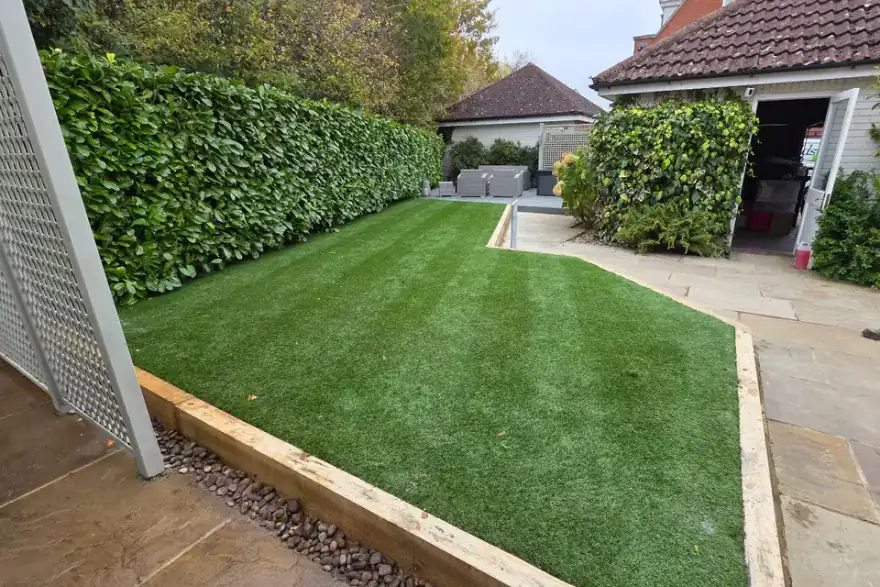 Artificial grass installation by Cloverfield Gardening