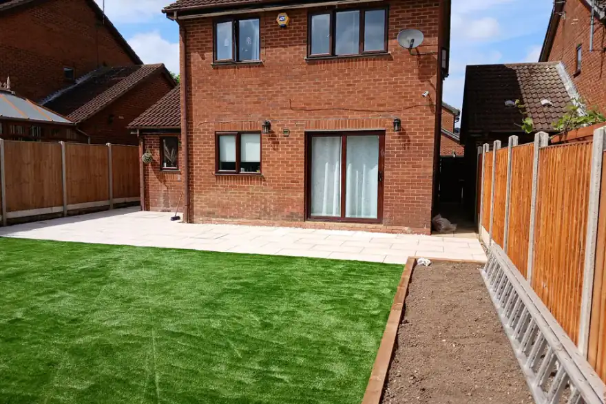 Artificial grass installation by Customscape