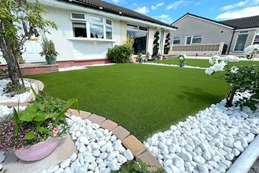 Artificial grass installation by Cut N Blo Landscaping