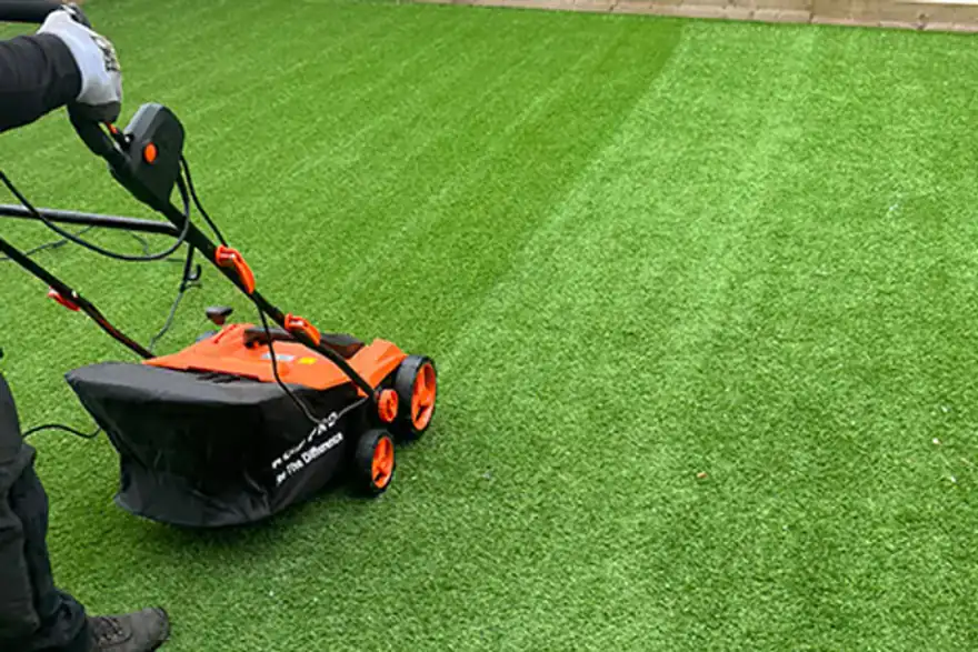 Artificial grass installation by Cut N Blo Landscaping