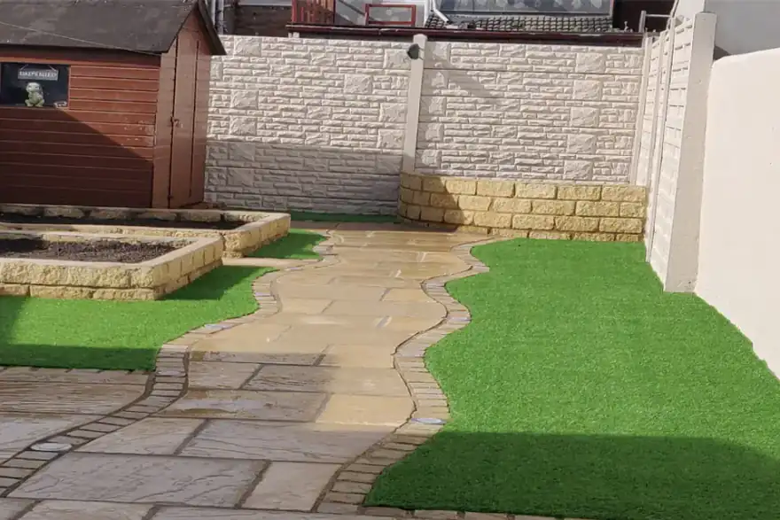 Artificial grass installation by Daniel & Son Landscape