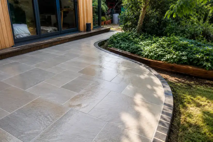Artificial grass installation by Direct Driveways