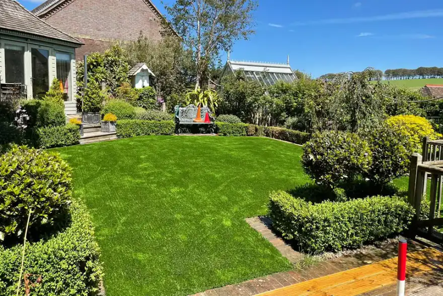 Artificial grass installation by Dorset Artificial Grass