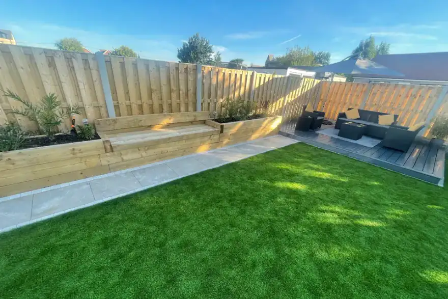 Artificial grass installation by DW Contractors | Landscaping North Wales | Paving | Driveways
