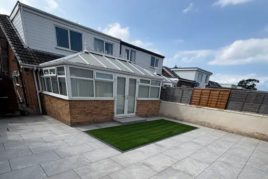 Artificial grass installation by DW Contractors | Landscaping North Wales | Paving | Driveways