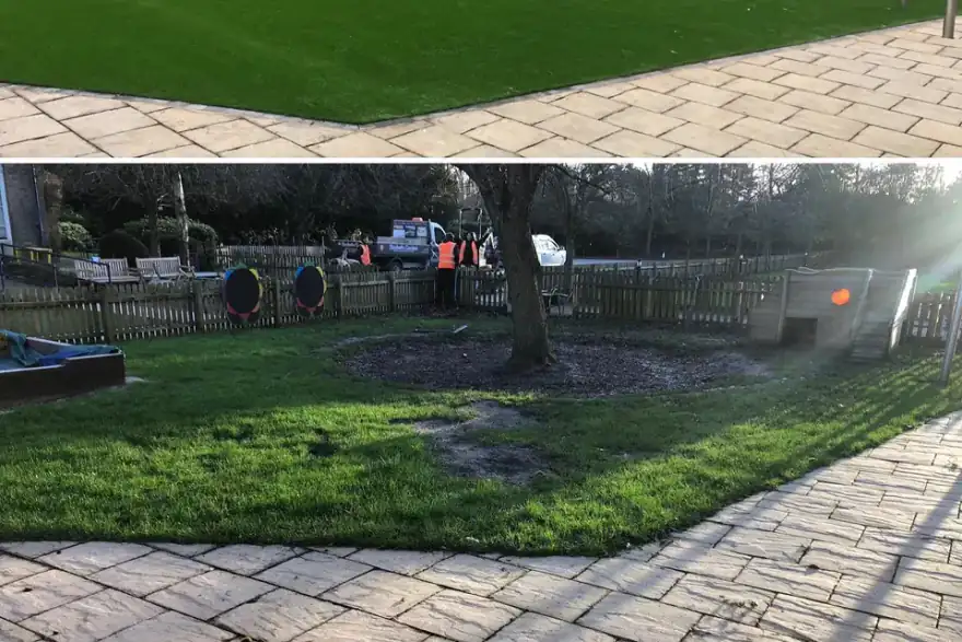Artificial grass installation by Elizabeth's Gardens