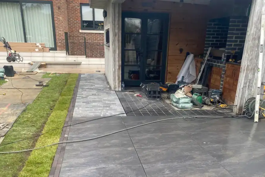 Artificial grass installation by Essex Landscaping and paving