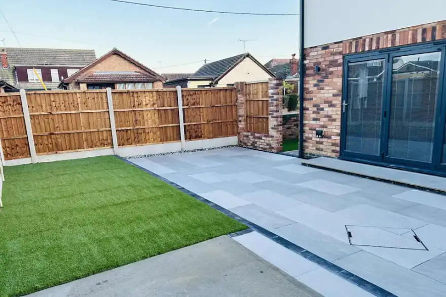 Artificial grass installation by Essex Landscaping and paving