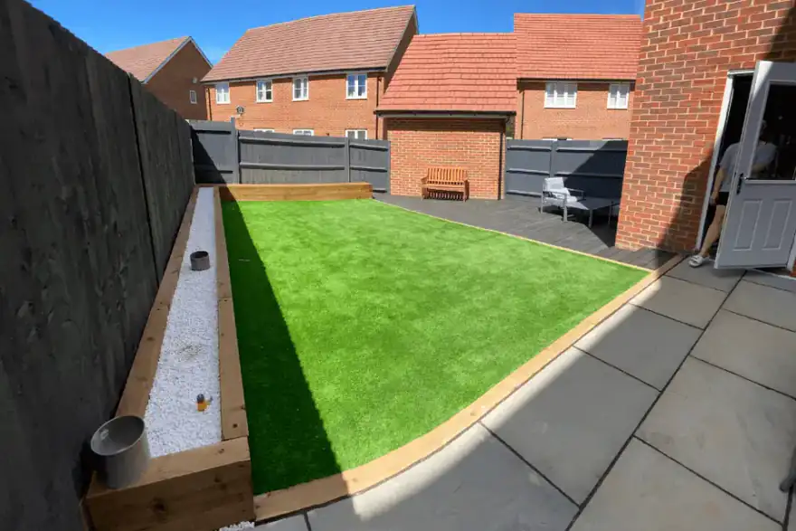 Artificial grass installation by Evergreen Artificial Lawns
