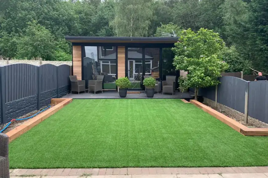 Artificial grass installation by Everlasting Lawns