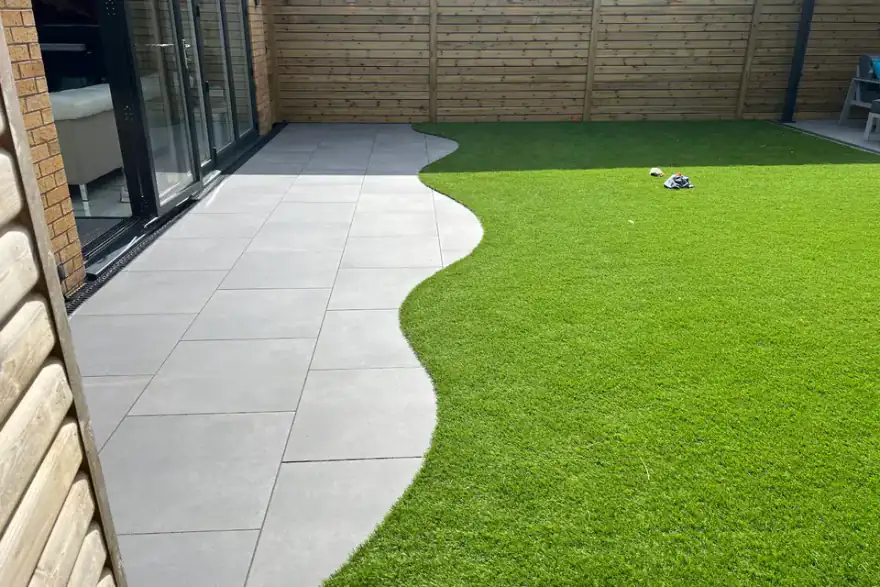 Artificial grass installation by Everlasting Lawns