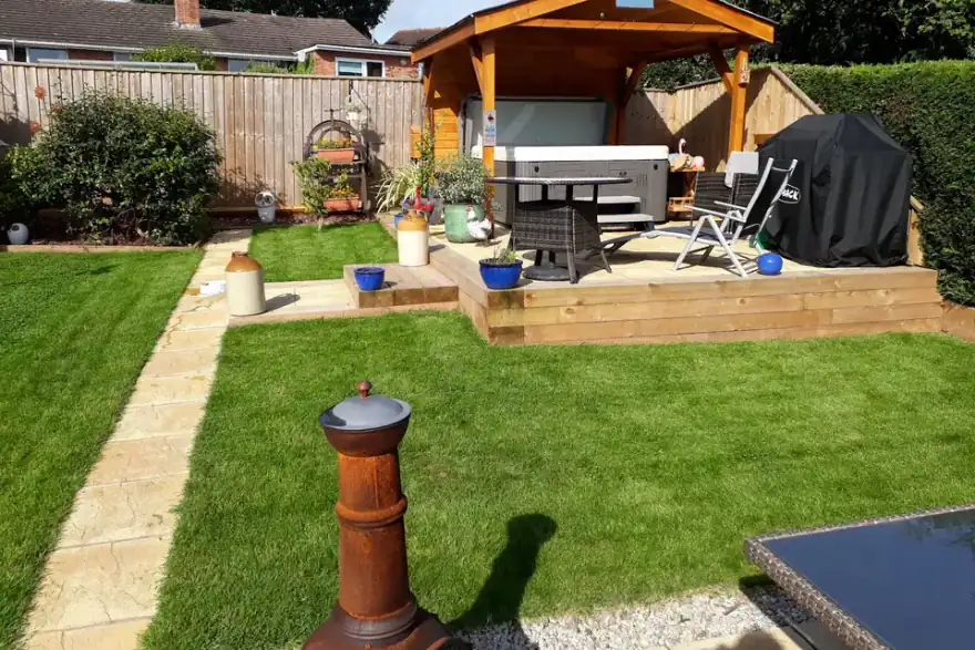 Artificial grass installation by Exe-Terior Landscaping Paving & Patios