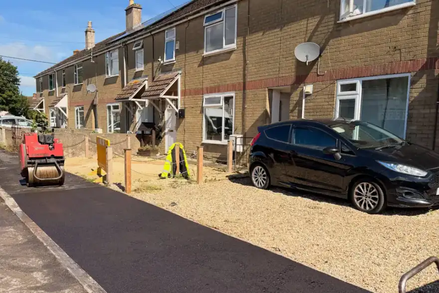 Artificial grass installation by free driveway quote .