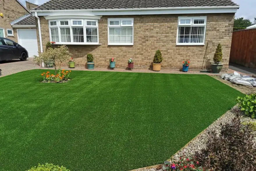 Artificial grass installation by G & D Landscapes