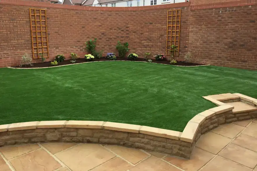 Artificial grass installation by Grand Oak Landscaping