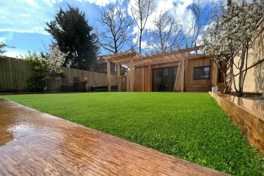 Artificial grass installation by Grassify
