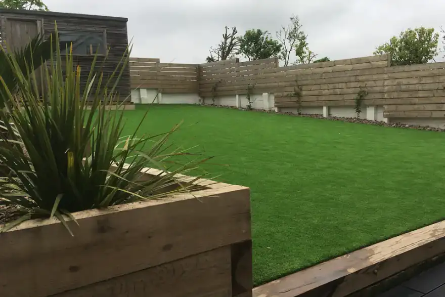 Artificial grass installation by Green Bay Landscapes