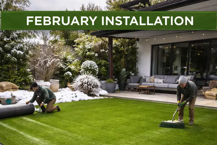 Artificial grass installation by Green Exteriors