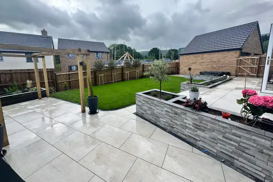 Artificial grass installation by Gwent Gardens