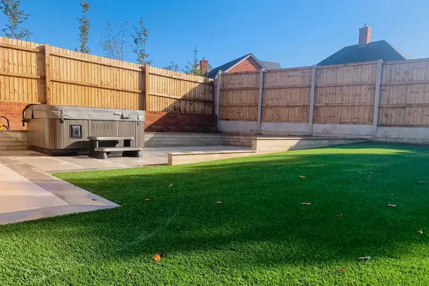Artificial grass installation by Hagley Artificial Lawns