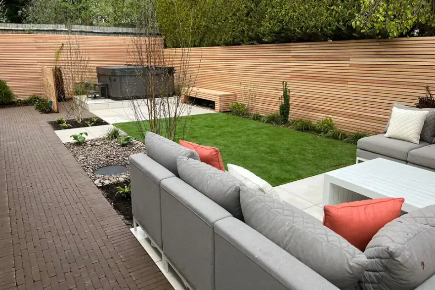 Artificial grass installation by Harlow Garden Services