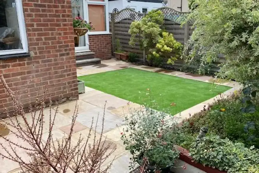 Artificial grass installation by Hartley Landscapes and Fencing