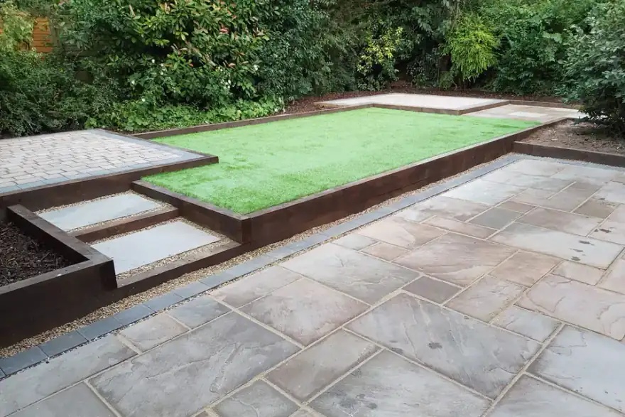 paving and artificial grass project picture